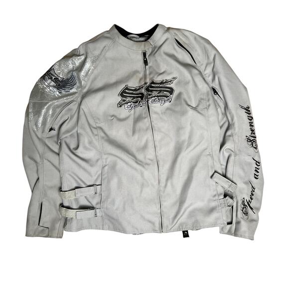 Speed & Strength Gray Motorcycle Jacket Women Size 2XL *no pads* - Picture 1 of 9